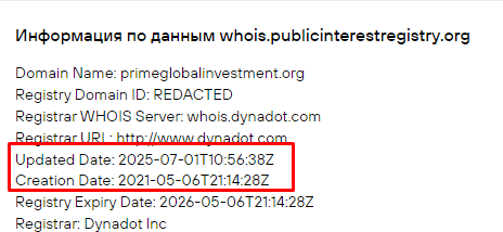 Проект PrimeGlobalInvestment — отзывы, разоблачение