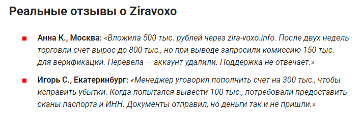 Проект Ziravoxo — отзывы, разоблачение