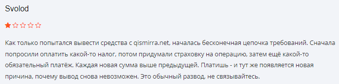 Проект Qismirra — отзывы, разоблачение
