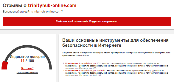 Проект Trinity Hub — отзывы, разоблачение