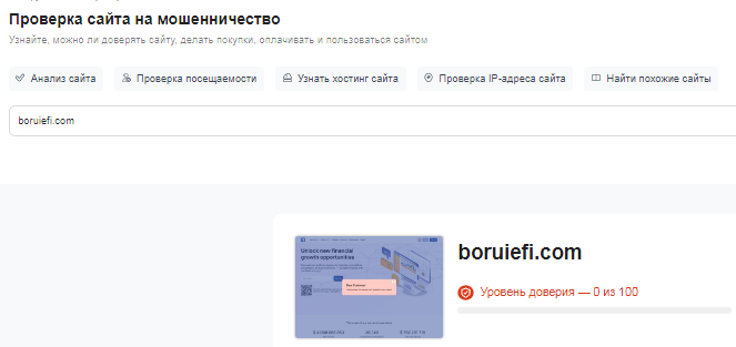 Проект Boruiefi — отзывы, разоблачение